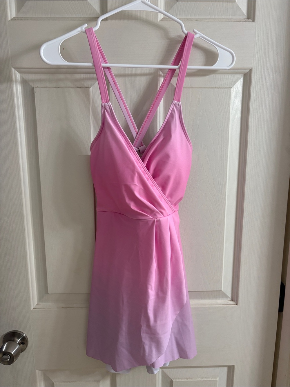 SHEIN Pink Ombre Swim Dress with Cross Back Straps NWT